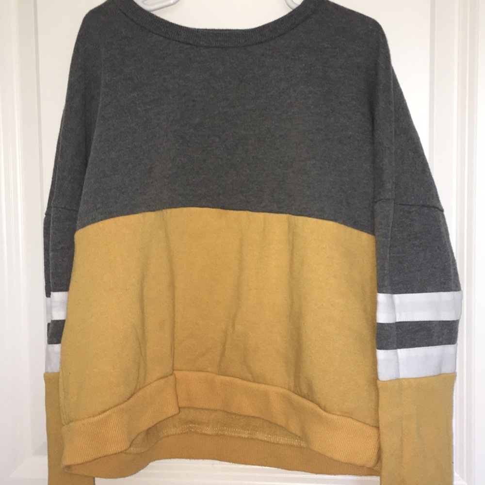 Gray and yellow comfortable sweater